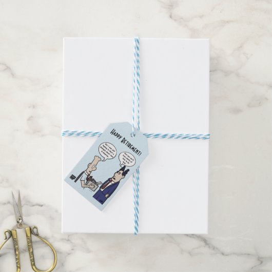 Rant Cartoon White Gift Label Cadeaulabel (Met Touw)