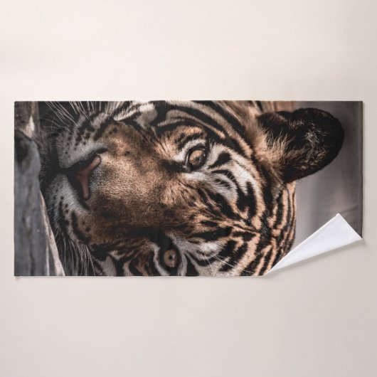 ranthambore Wilde tijger Fine art afbeelding portr Badhanddoek (Badhanddoek)