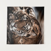 ranthambore Wilde tijger Fine art afbeelding portr Wandkleed (Voorkant (horizontaal))