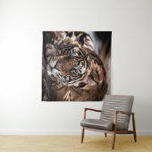 ranthambore Wilde tijger Fine art afbeelding portr Wandkleed (In Situ (horizontaal))