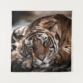 ranthambore Wilde tijger Fine art afbeelding portr Wandkleed (Voorkant)