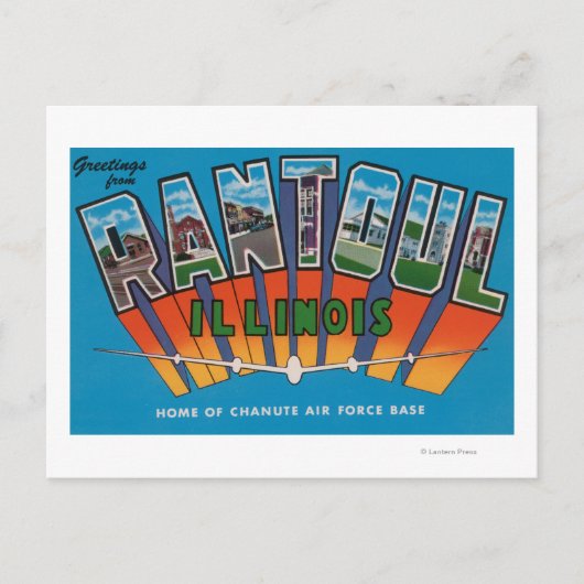 Rantoul, Illinois - grote letterscènes Briefkaart (Voorkant)