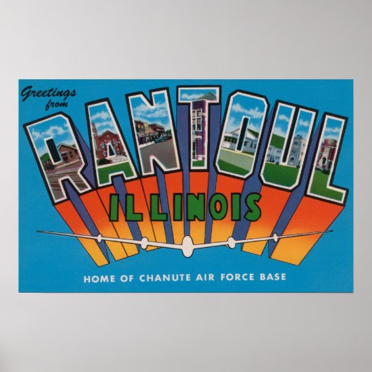 Rantoul, Illinois - grote letterscènes Poster (Voorkant)