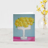Ranunculas in een Compote Notecard Kaart (Gele Bloem)