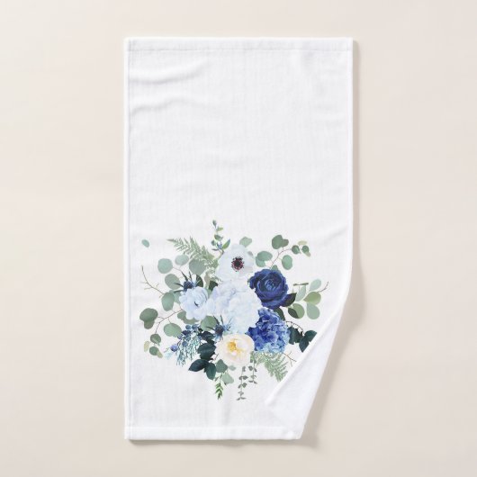 Ranunculus Anemone Hydrangea Roos Witte achtergron Bad Handdoek (Handdoek)