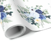 Ranunculus Anemone Hydrangea Roos Witte achtergron Cadeaupapier (Rol Hoek)