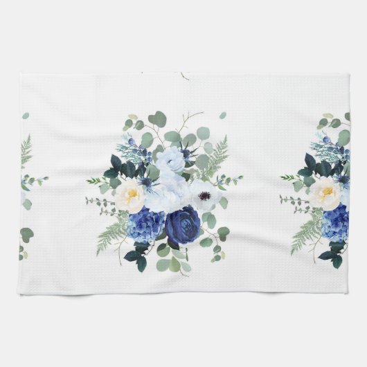 Ranunculus Anemone Hydrangea Roos Witte achtergron Theedoek (Horizontaal)