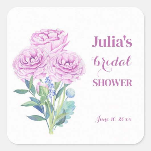 Ranunculus & Anemones Vrijgezellenfeest gepersonal Vierkante Sticker (Voorkant)