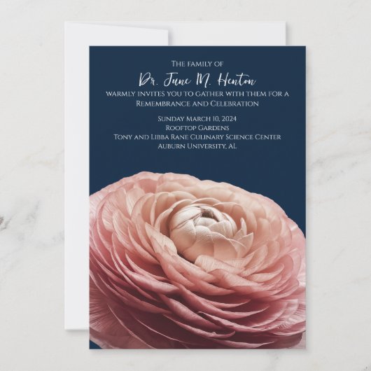 Ranunculus begrafenis herdenking 011124E Kaart (Voorkant)