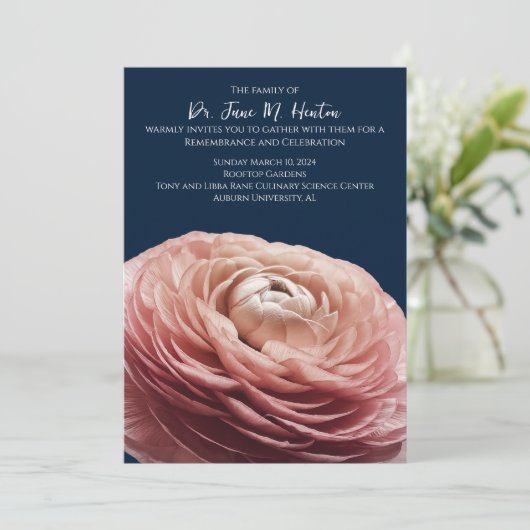 Ranunculus begrafenis herdenking 011124E Kaart (Staand voorkant)