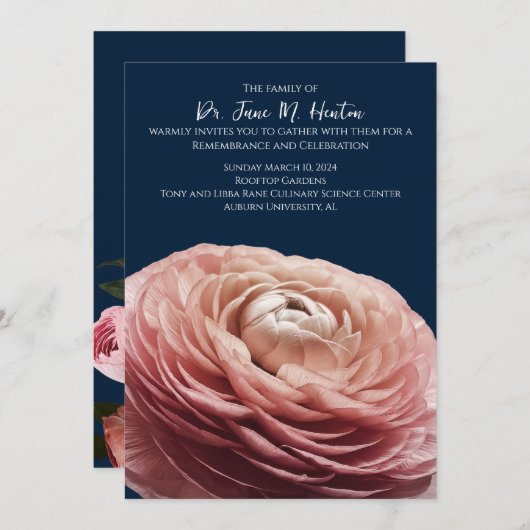 Ranunculus begrafenis herdenking 011124E Kaart (Voorkant / Achterkant)