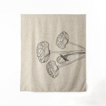 Ranunculus Bloemen op Linnen