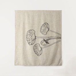 Ranunculus Bloemen op Linnen Wandkleed