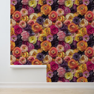 Ranunculus Bloempatroon Bloemist Store Wanddecorat Behang