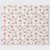 Ranunculus bloempatroon cadeaupapier (Vlak)