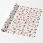 Ranunculus bloempatroon cadeaupapier (Uitgerold)