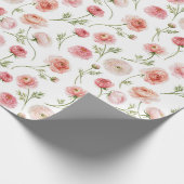 Ranunculus bloempatroon cadeaupapier (Hoek)