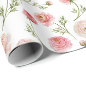Ranunculus bloempatroon cadeaupapier (Rol Hoek)