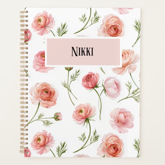 Ranunculus bloempatroonontwerp planner (Voorkant)