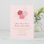 Ranunculus Bouquet Wedding Invitation Kaart (Staand voorkant)