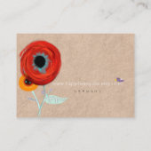 Ranunculus boutonniere Designer Visitekaartje (Achterkant)