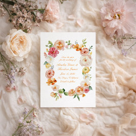 Ranunculus Citrus Summer Bruiloft Save the Date Kaart