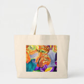 Ranunculus en Iris waterverf art Grote Tote Bag (Voorkant)