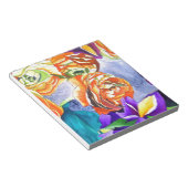 Ranunculus en Iris waterverf art Notitieblok (Schuin)