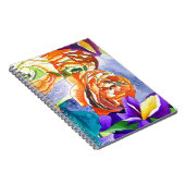 Ranunculus en Iris waterverf art Notitieboek (Rechterzijde)