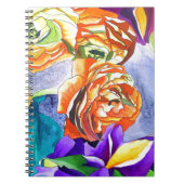 Ranunculus en Iris waterverf art Notitieboek (Voorkant)