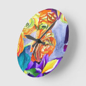 Ranunculus en Iris waterverf art Ronde Klok (Hoek)