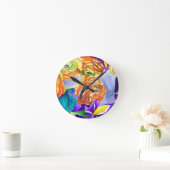 Ranunculus en Iris waterverf art Ronde Klok (Huis)