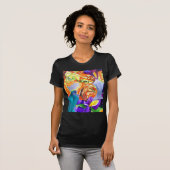 Ranunculus en Iris waterverf art T-shirt (Voorkant volledig)