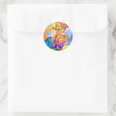 Ranunculus- en Iris-waterverf bruiloft Ronde Sticker (Tas)