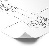 Ranunculus floral bouquet-illustratie poster (Hoek)