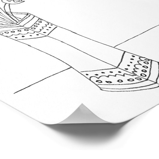 Ranunculus floral bouquet-illustratie poster (Hoek)