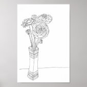 Ranunculus floral bouquet-illustratie poster (Voorkant)