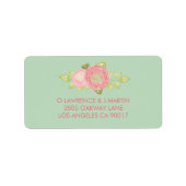 Ranunculus Floral Mint Waterverf Etiket (Voorkant)