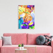 Ranunculus Flower original waterverf art Canvas Afdruk (Insitu (Woonkamer))