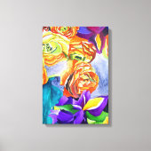 Ranunculus Flower original waterverf art Canvas Afdruk (Voorkant)