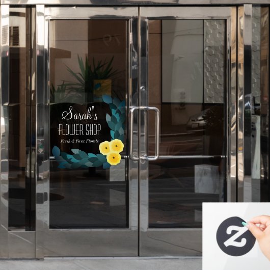 Ranunculus Flower Shop Business Raamsticker (Kantoordeur)
