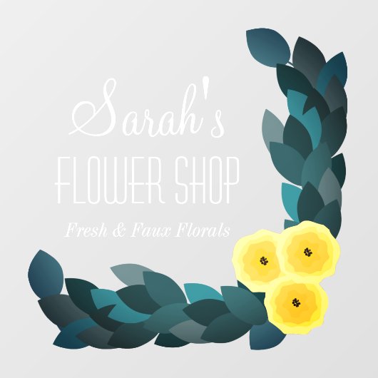 Ranunculus Flower Shop Business Raamsticker (Vel)