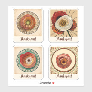 Ranunculus Flowers Groovy Retro gepersonaliseerd Sticker