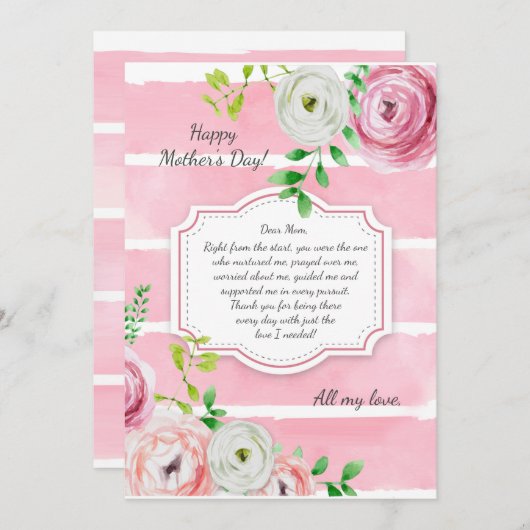 Ranunculus Flowers Moederdag Kaart (Voorkant / Achterkant)