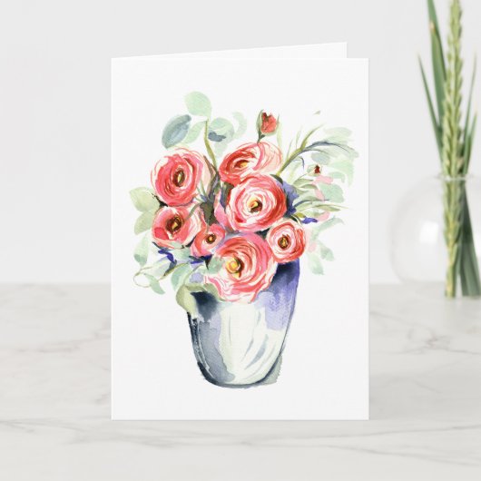 Ranunculus gevouwen bedankkaart (Voorkant)