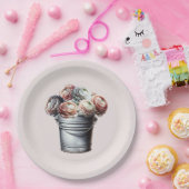 Ranunculus in Blikken Emmer Rustieke Bruidsluier R Papieren Bordje (Feest)