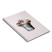 Ranunculus in Tin Pail Rustic Glam Roze Notitieboek (Rechterzijde)