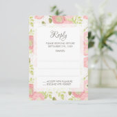 Ranunculus & Kant Bloemen Bruiloft Antwoorden Kaar RSVP Kaartje (Staand voorkant)