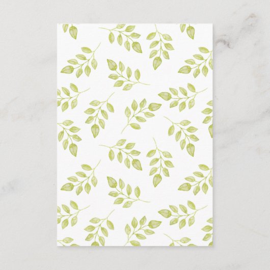 Ranunculus & Kant Bloemen Bruiloft Informatie Kaar Informatiekaartje (Achterkant)