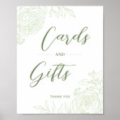 Ranunculus Line Art Gifts & Kaarten Sign Poster (Voorkant)